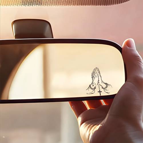 autocollant plat 2d, autocollant plat 2d avec des mains en prière, autocollant pour rétroviseur de voiture, autocollant en vinyle pour vitre de voiture, moto, ordinateur portable, style automobile, décalcomanie pour voiture, plat 2d