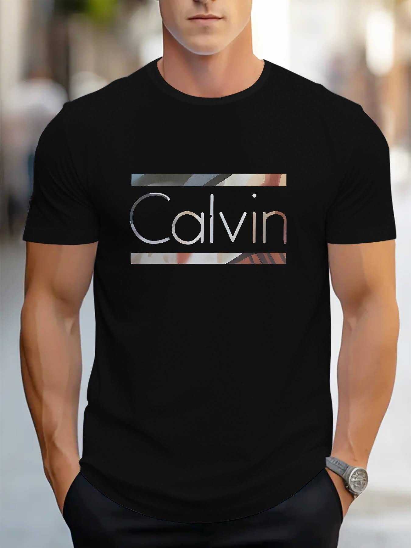 Men's Premium Black Graphic T-Shirt - Minimalist Casual Round Neck Summer Tee with Bold White Lettering, Machine Washable Regular Fit for Everyday & Semi-Formal Wear - Ideal for Fashion-Forward Europeans & Modern Men's Style, Versatile Clothing, Contemporary Design, Highquality Fabric, Breathable Shirt, Fashionconscious Men