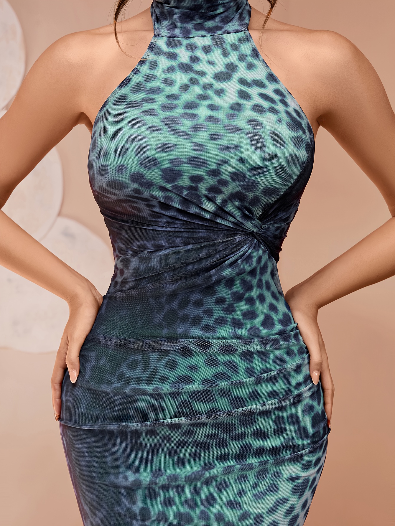 blue and black bodycon dress Thinking Of You Ruched Bodycon Mini Dress in Jewel Blue main image 0
