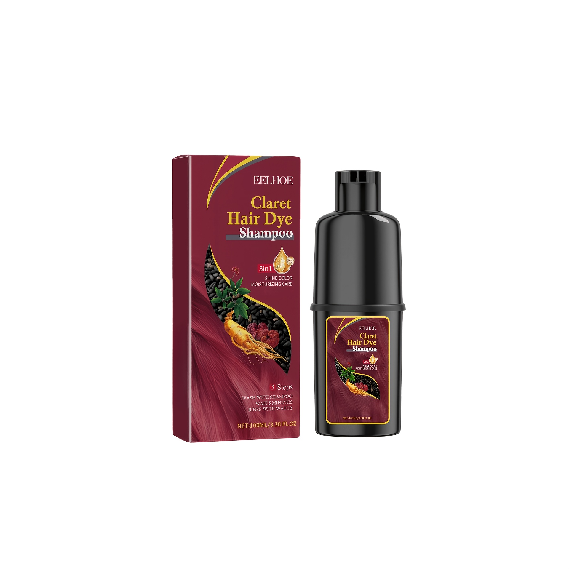 Image of 100ml Red Hair Dye Shampoo For White Hair, Unisex, Long-lasting Hair Dye Shampoo, Gentle Ingredients, Non-irritating, Suitable For All Hair Types Dye Shampoo Gift