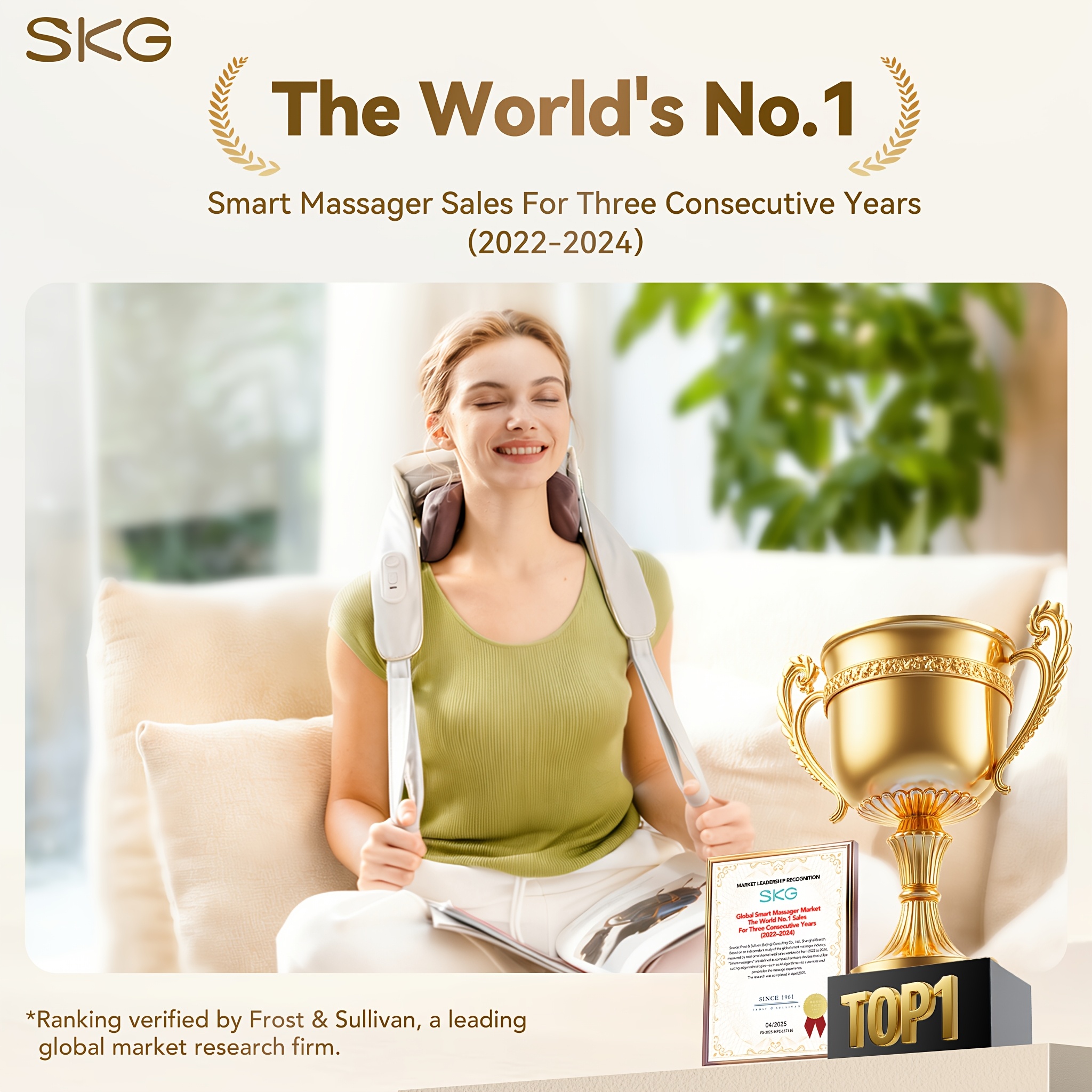 SKG Cordless Neck And Shoulder Massager with Heat, 6D Shiatsu Bionic Hand Kneading Machine for Trapezius And Back, Wearable Hands-Free Electric Deep Tissue Full Body Massager, Portable Home Office Car Tech Gifts for Women Men Mom Dad 4 SKG Cordless Neck And Shoulder Massager with Heat, 6D Shiatsu Bionic Hand Kneading Machine for Trapezius And Back, Wearable Hands-Free Electric Deep Tissue Full Body Massager, Portable Home Office Car Tech Gifts for Women Men Mom Dad - Image 4