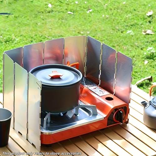 portable folding outdoor cookware additions windshield aluminum alloy material long lasting and durable hiking picnic camping cookware essential additions of windbreak additions to assist outdoor cooking picnics