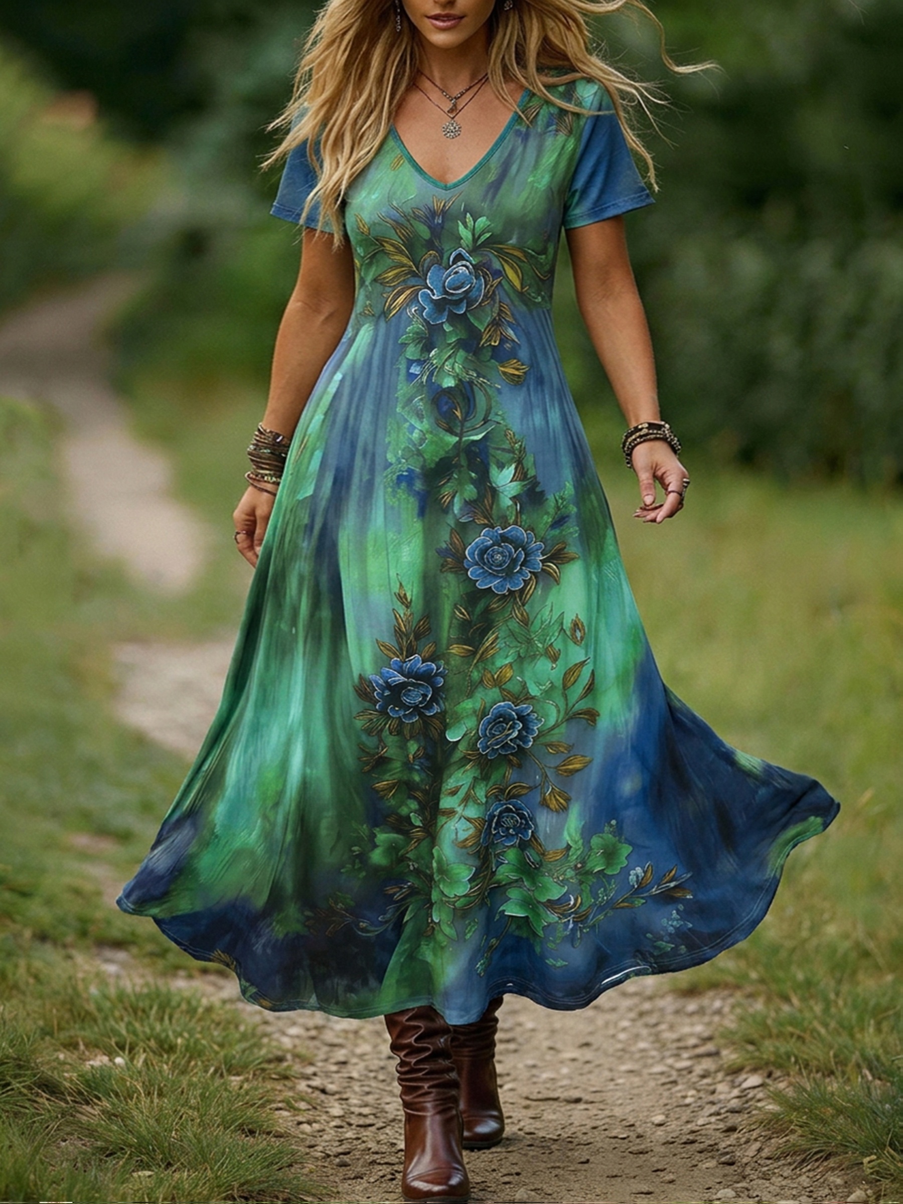 item picture plus size plus size womens elegant   gradient v neck short sleeve dress stretchy line dress with v neck short sleeves machine washable suitable for wedding   casual attire