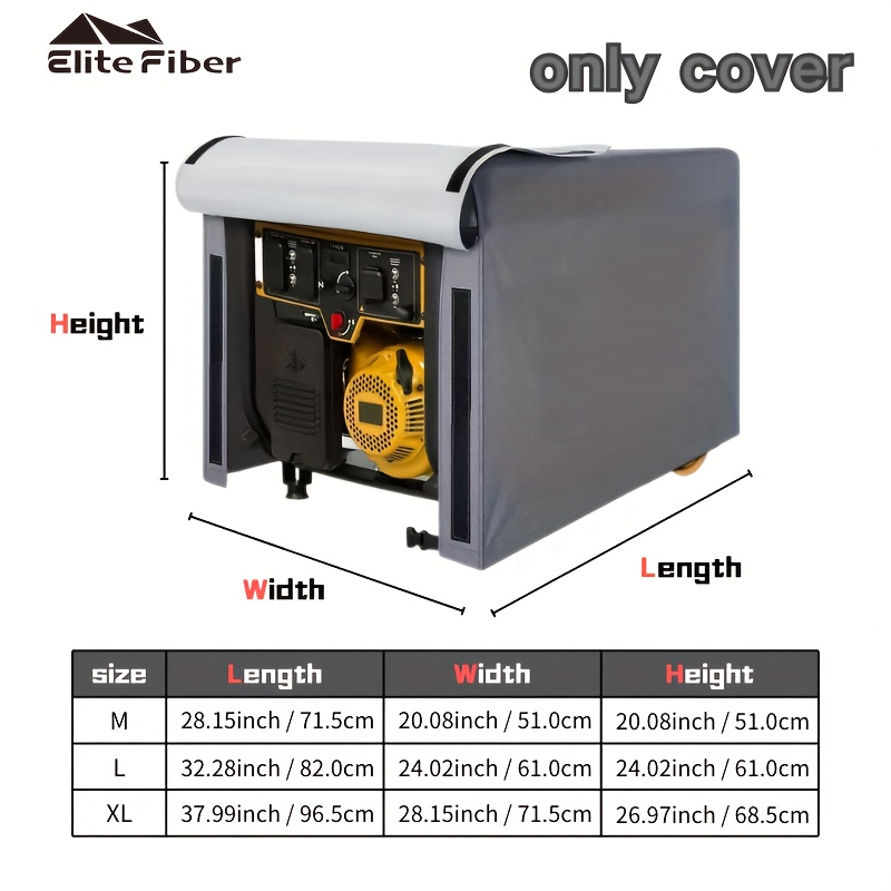 сверхпрочный чехол для генератора, подходит для портативных генераторов мощностью от 5000 до 10000 ватт, изготовлен из устойчивого к разрывам полиэстера 420d с кулиской, ветрозащитной пряжкой и Детали 2