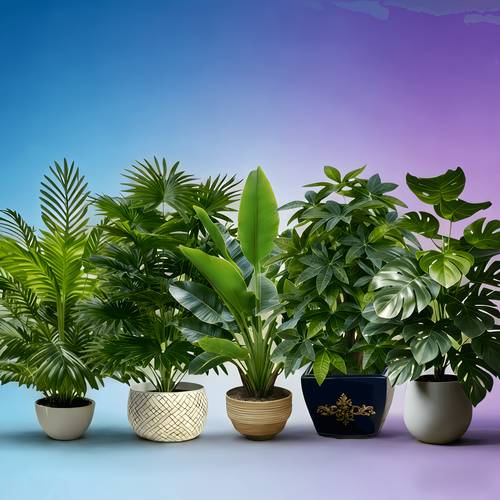 5pcs large realistic artificial christmas pine tree combination multiple large leaf money plants and bird of paradise palm plants suitable for outdoor use style artificial decorative trees and year round