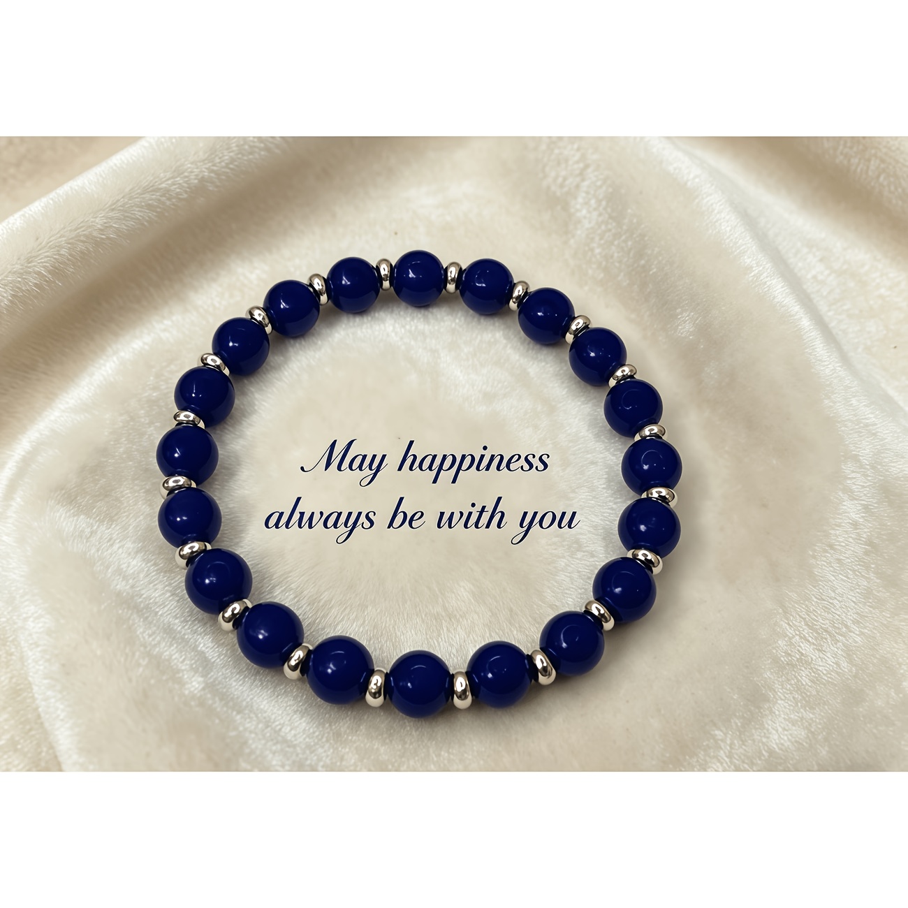 Cool-toned Ink Wash Style Bracelet, Niche Student Accessory