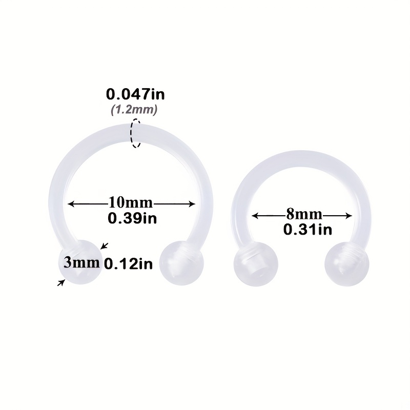 Clear Acrylic Hoop Earrings & Nose Ring Set