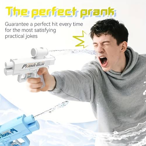 double sided novelty prank water gun reusable water refill launcher one handed operation suitable for party giveaways ideal for birthdays halloween christmas games and more durable plastic water sprayer perfect gift for