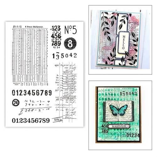 imagen del artículo con números y estampados transparentes, estilo vintage para scrapbooking, manualidades, postales, tarjetas de felicitación y artesanías hechas a