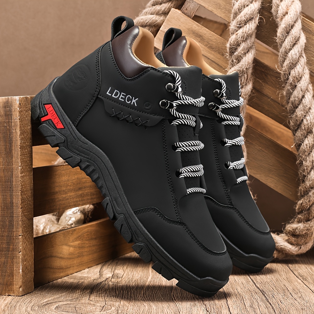 mens stylish high top outdoor walking boots durable non slip casual lace up with rugged tread for hiking casual attire       boots   boots boots hiking boots Product details 8