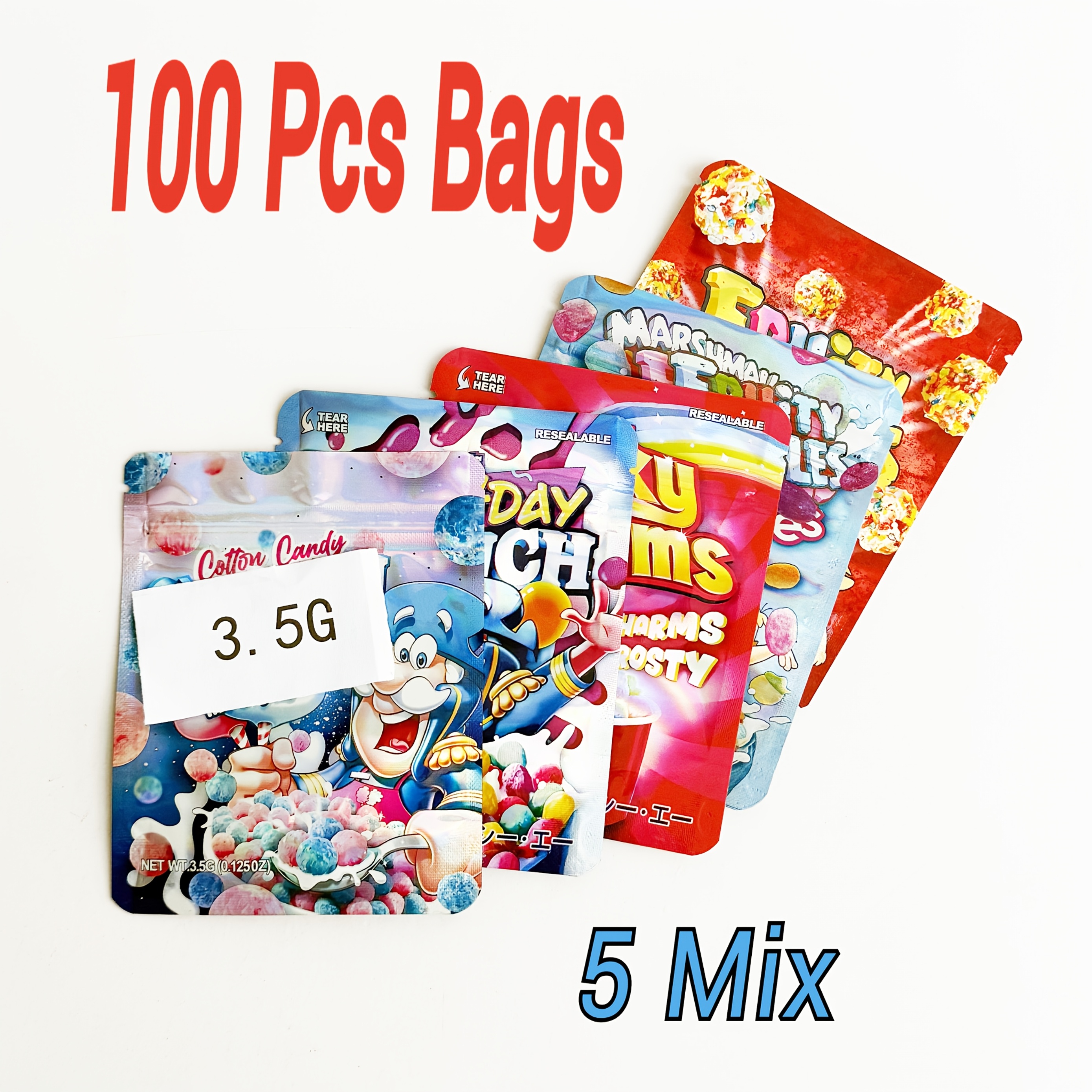Temu – TEMU 100pcs Bags, 12 Mix, 3.5g Bags, Mylar Bags, Storage Bags, Holographic Bags, Zipper Bags, Gift Bags, Resealable Bags, Suitable For Christmas,