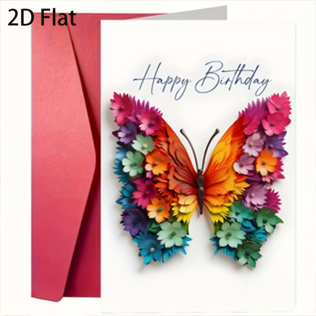 2d -themed Birthday Card With Colorful Patterns And An Exquisite Envelope, Suitable For Any Occasion. Suitable For , Family, , And Colleagues. 2d Flat. Birthday Card (12cm/4.7in X 17cm/6.7in)