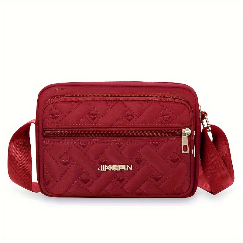 TEMU Chic Quilted Crossbody Bag For Women - Waterproof, With Adjustable Strap For Travel, Commute, Cycling & Hiking