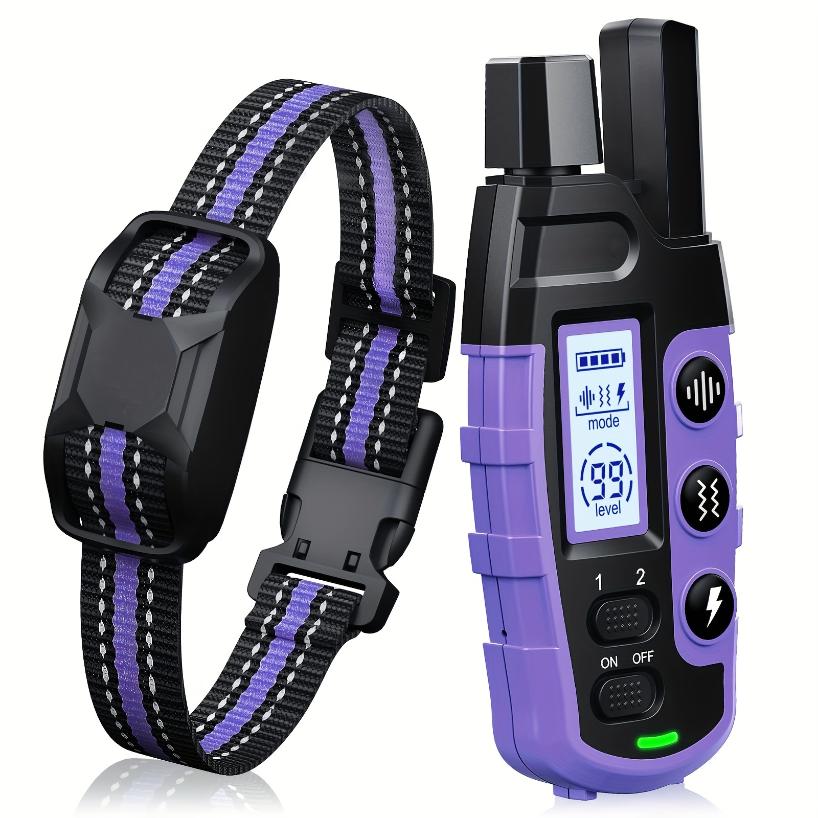 TEMU 3300ft Dog Training Collars With Remote, Adjustable Nylon Strap, Electric Shock, Vibration & Sound Modes, Rechargeable, 360ft Range,, For Small To Large Dogs (5-150lbs)