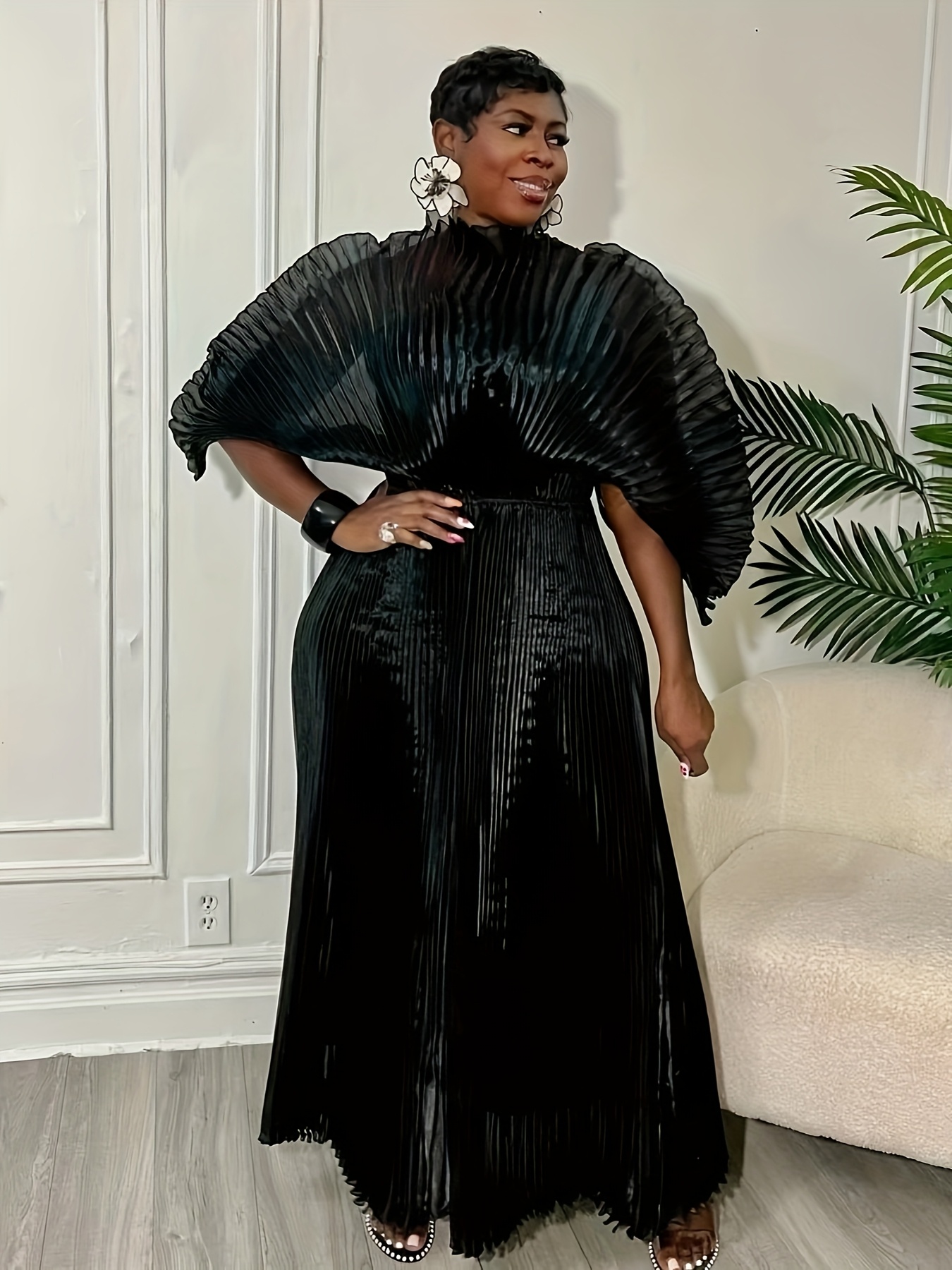 black ruffle dress off shoulder Alexander by Daymor - 1257 Ruffled Off Shoulder Sheath Dress 2 / Black