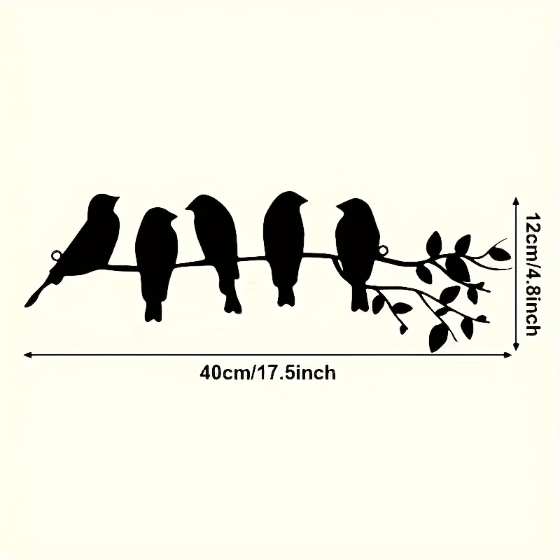 TEMU 2d Flat, 1pc Of Metal Wall Decoration 2d Plane, Metal Bird Wall Decoration, Bird Wall Decoration On A Branch, Metal Sculpture With Bird Leaves,