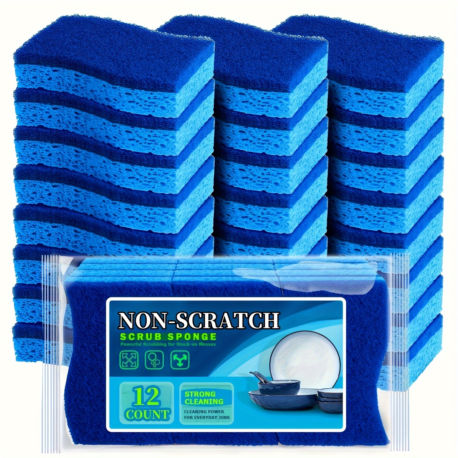 

Dish Sponge, Multifunctional Cleaning Sponge, Double-sided Scouring Pad For Household Cleaning, Dishwashing Sponge, Sponge, Non-scratch Sponge Wipe, , Cleaning Supplies, Cleaning Tool, Christmas Gift