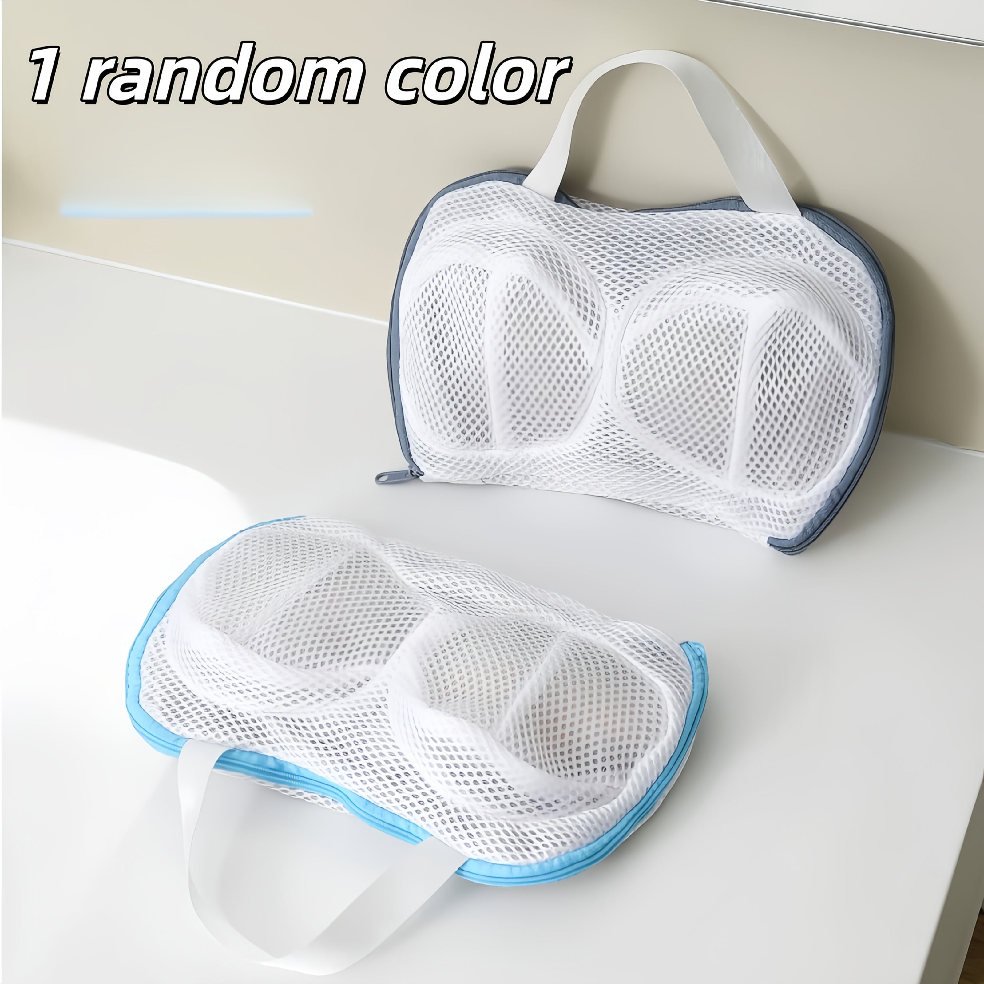 TEMU Durable Lingerie Laundry Bag - Mesh Washable, Zipper Closure, Suitable For Delicate Garments, Round Design, Material, Sold Separately, Laundry