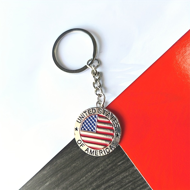 

1pc American Flag Keychain, Alloy Drop Key Chain