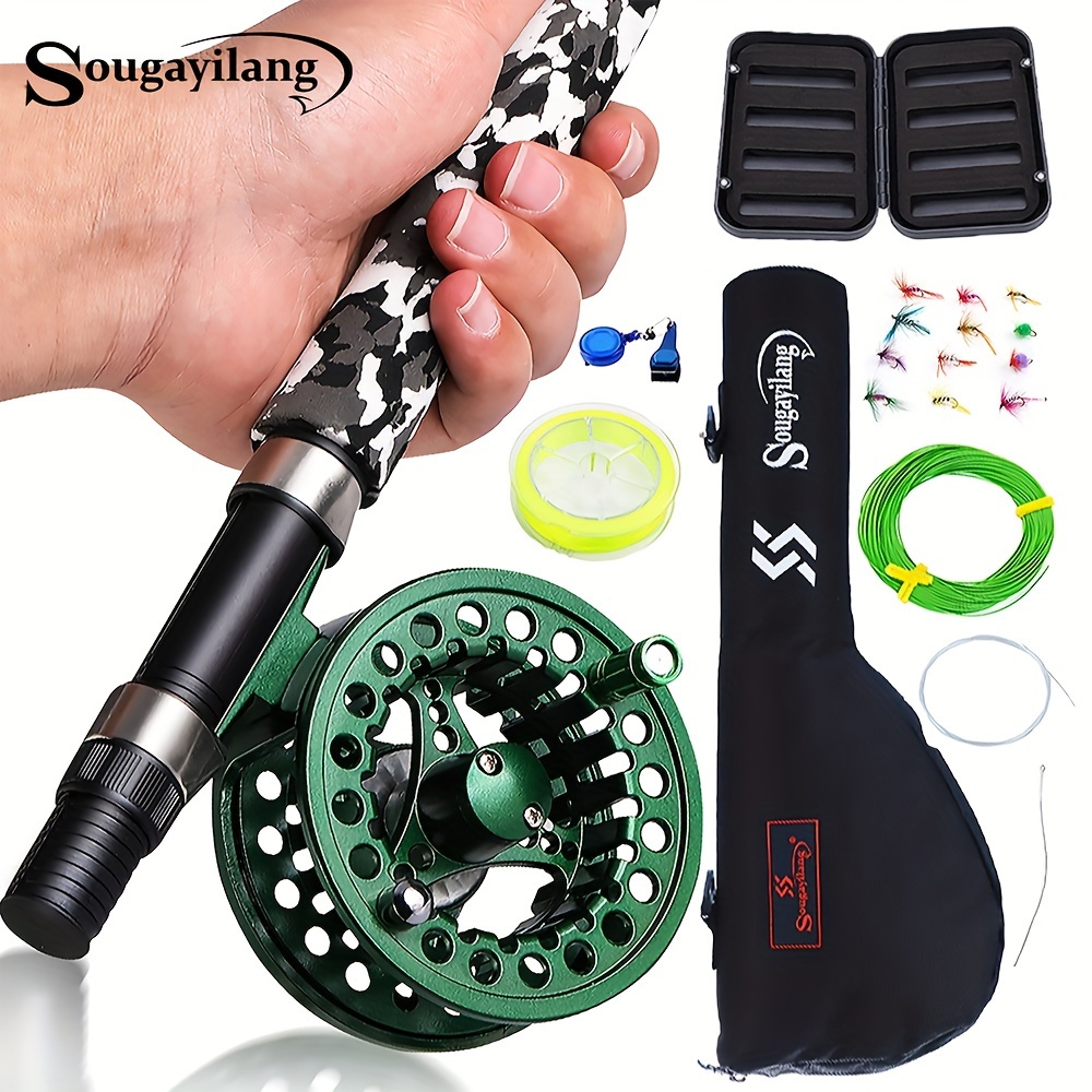 Sougayilang Fly Fishing Rod And Reel Combo, Fly Fishing Tackle With Storage  Bag, 5 Sections Carbon Fishing Rod, 5/6 CNC-Machine Aluminum Spool, Fly Re