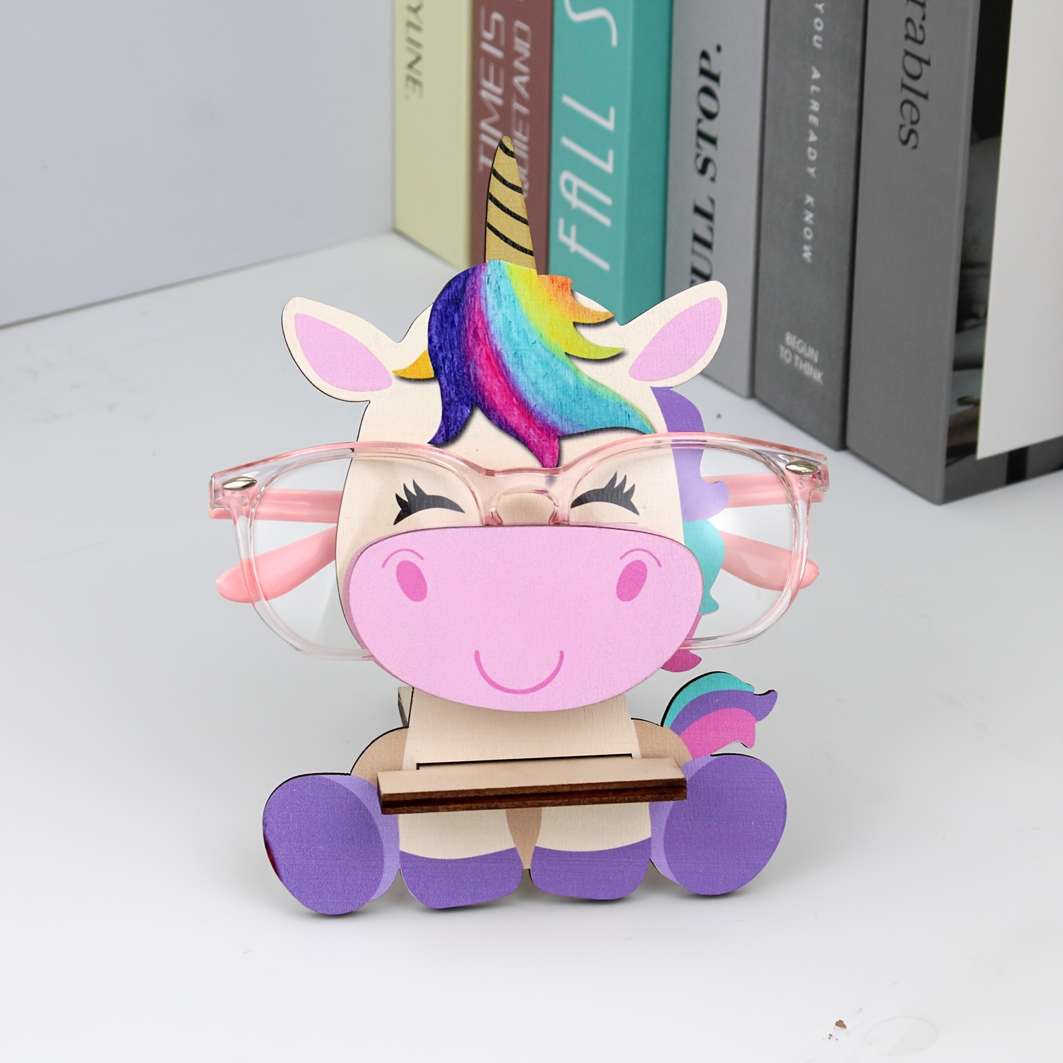 E-shop Lustiger rosa "Little Pony" Brillenhalter aus Holz, . Kreativer, niedlicher Brillenständer. Dieses ausgefallene Accessoire mit Tiermotiv ist
