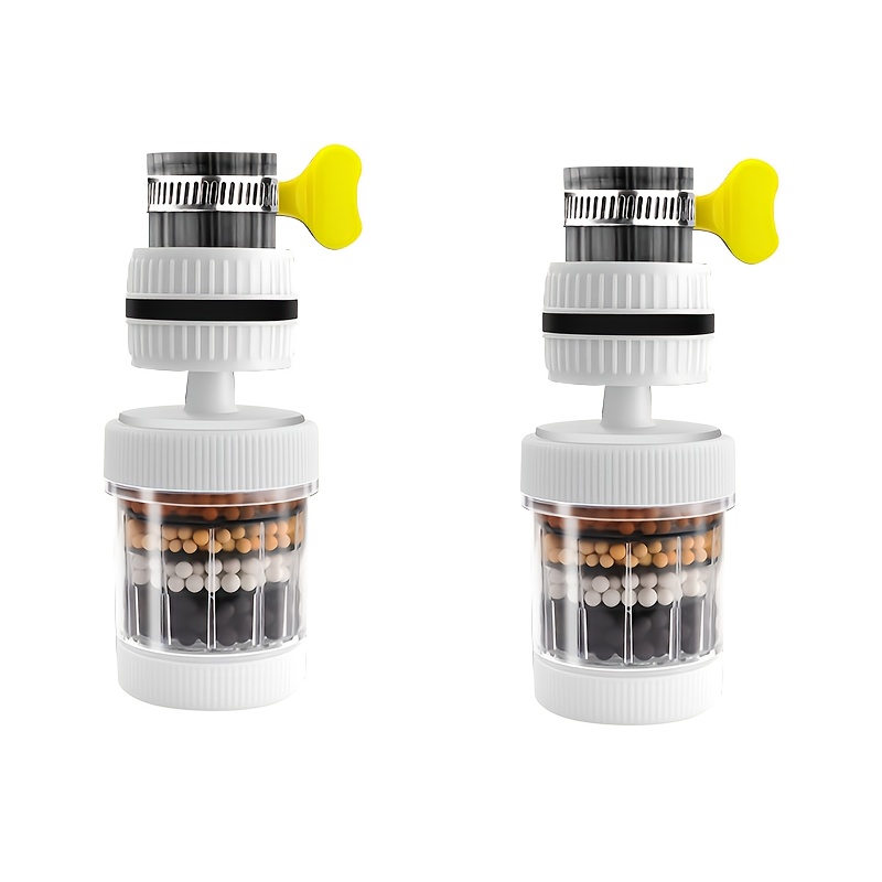 Image of Set Of 2 Six-layer Water Filter Faucet Purifiers Featuring 360° Rotation - A Universal Faucet Filter Suitable For Kitchens And Bathrooms, , With A Filtration System