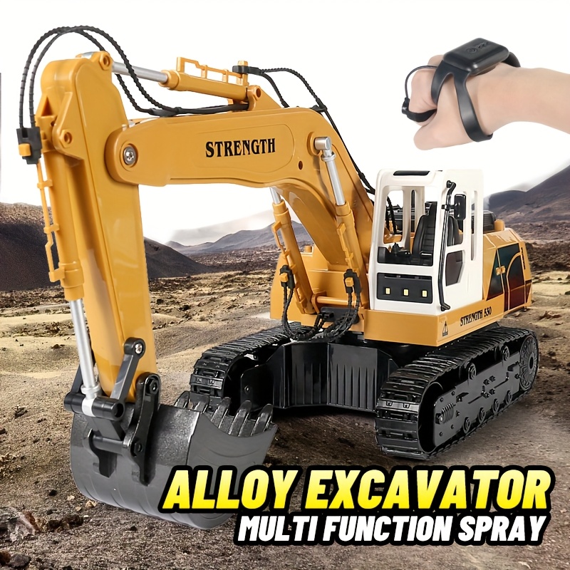 [RC Excavator] 1:20 Scale Alloy RC Excavator Toys | Remote Control Construction Vehicle, Metal Shovel, Battery Powered, Digging Arm | Birthday Gift, Easter Gifts For Adults Boys Kids