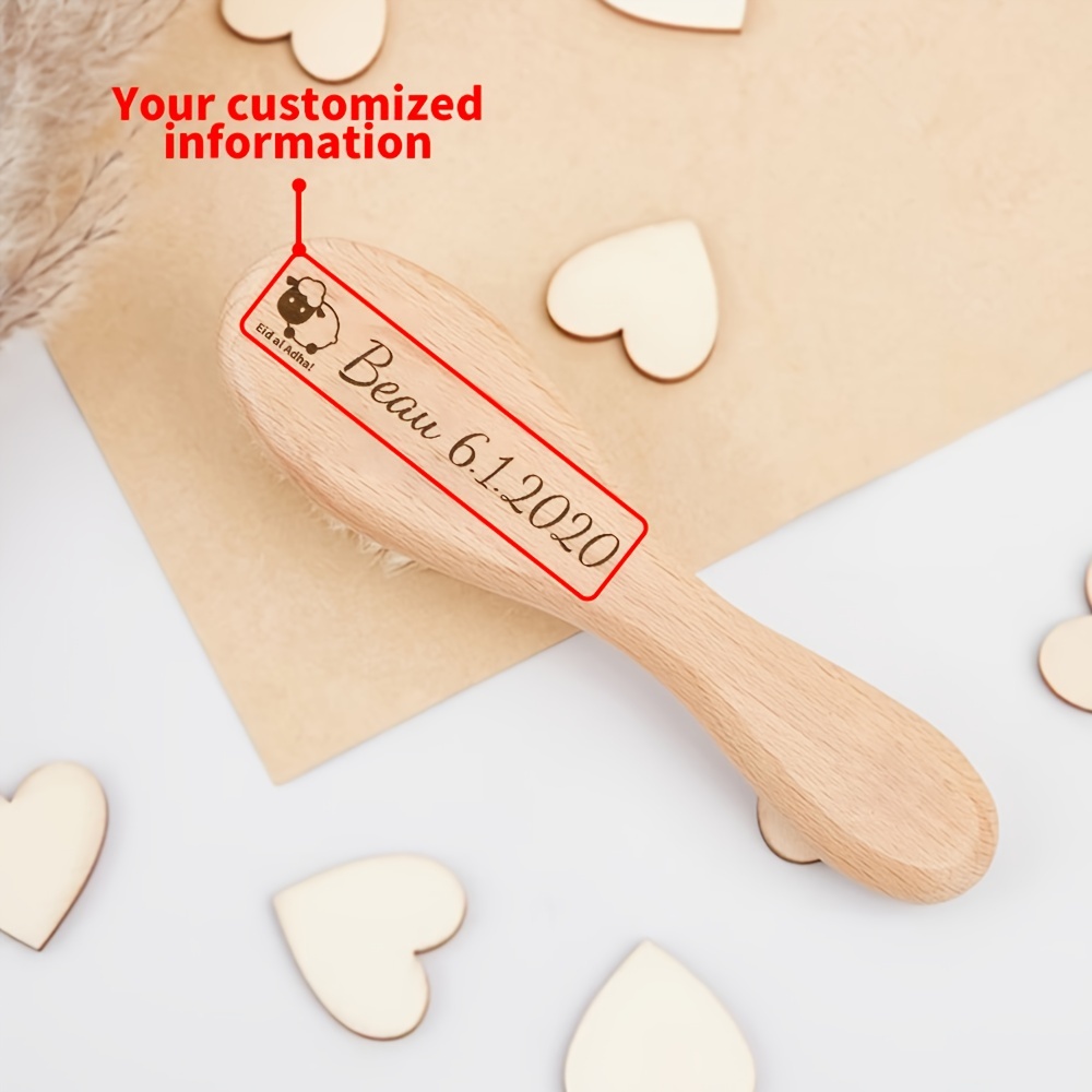 1pc cute engraved hair brush personalized name cartoon wooden hair brush customized hair brush with name creative souvenir mothers day fathers day gift details 1