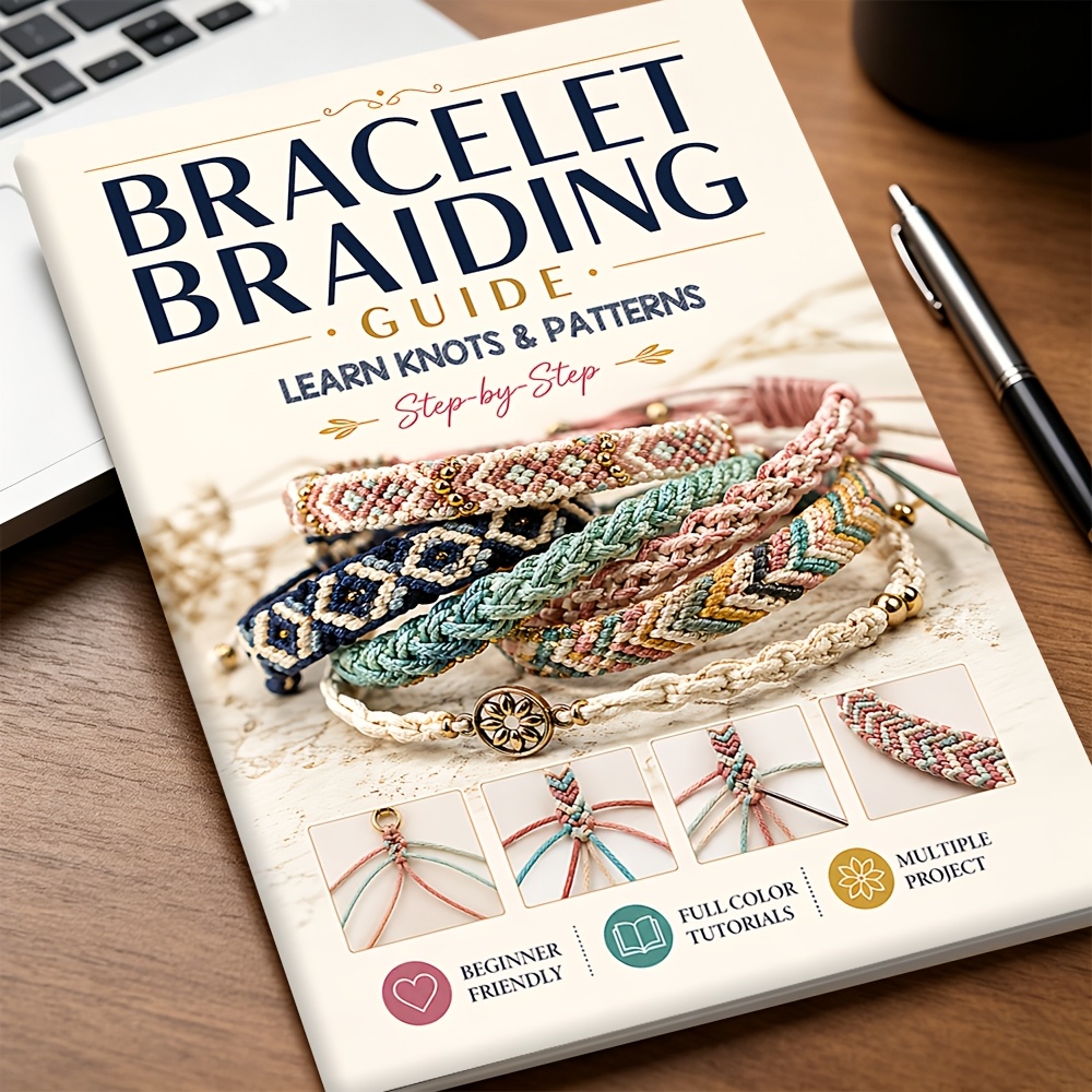 TEMU Crochet Pattern: Retro Knot Weaving Bracelet | Real Photo Of Colored Thread Weaving Finished Product, Complete Guide Included | Easily Learn