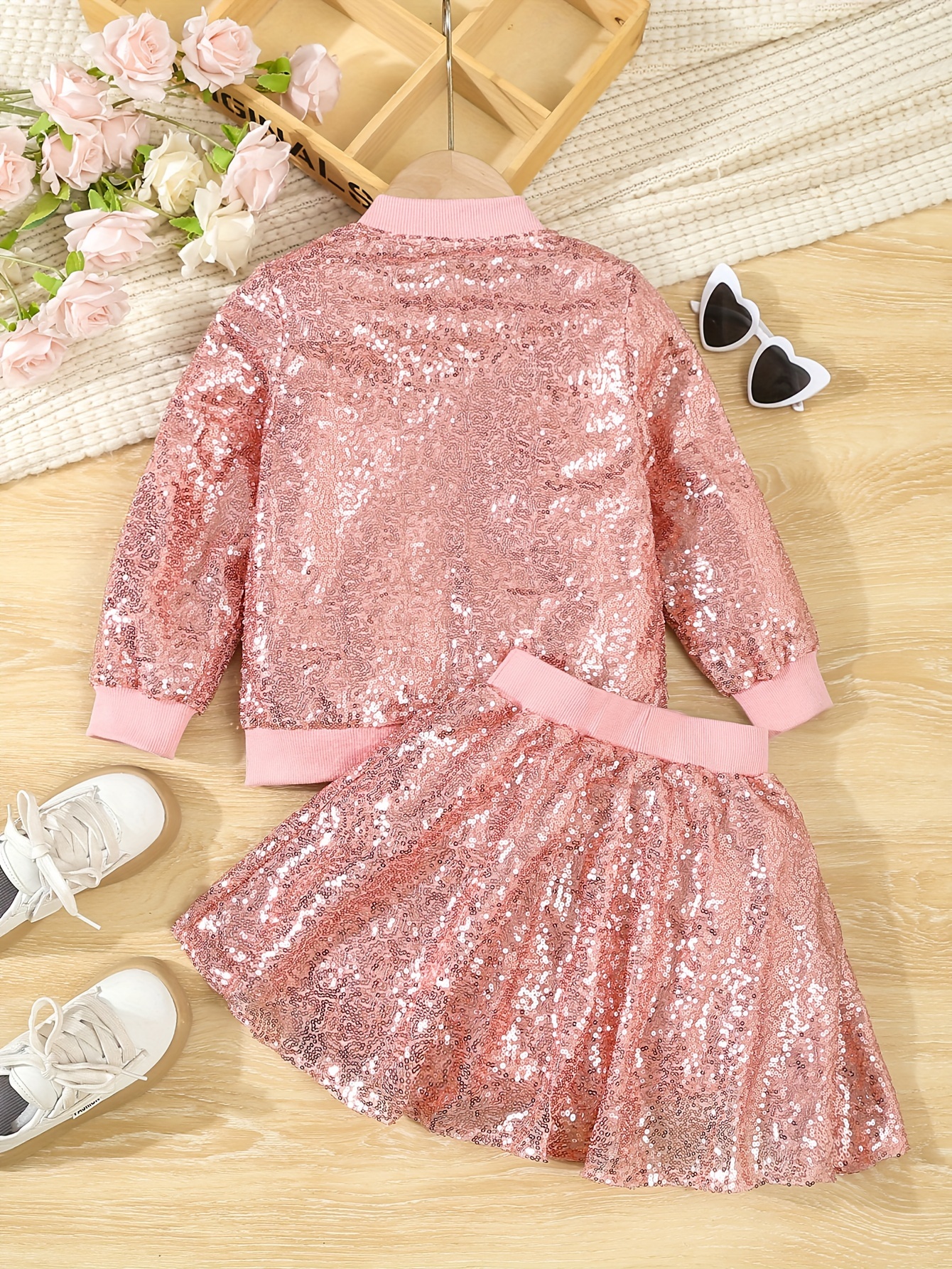 Girls Fashion Sequin Skirt Set