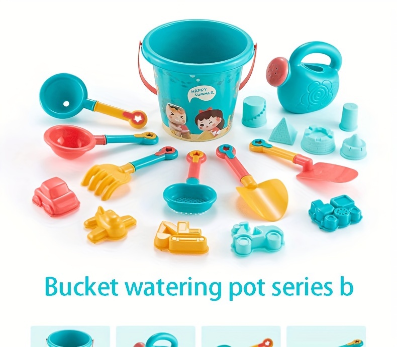 childrens beach toy set baby playing water playing sand sand timer large shovel beach bucket childrens tools details 2