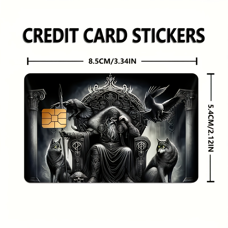 Viking Theme Sticker Credit Card Sticker Used For Ebt, Transportation, Keys, Credit Cards, Debit Cards, Card Skins, Protect Bank Cards, No Bubbles, High Quality, Suitable For Small Chip Cards