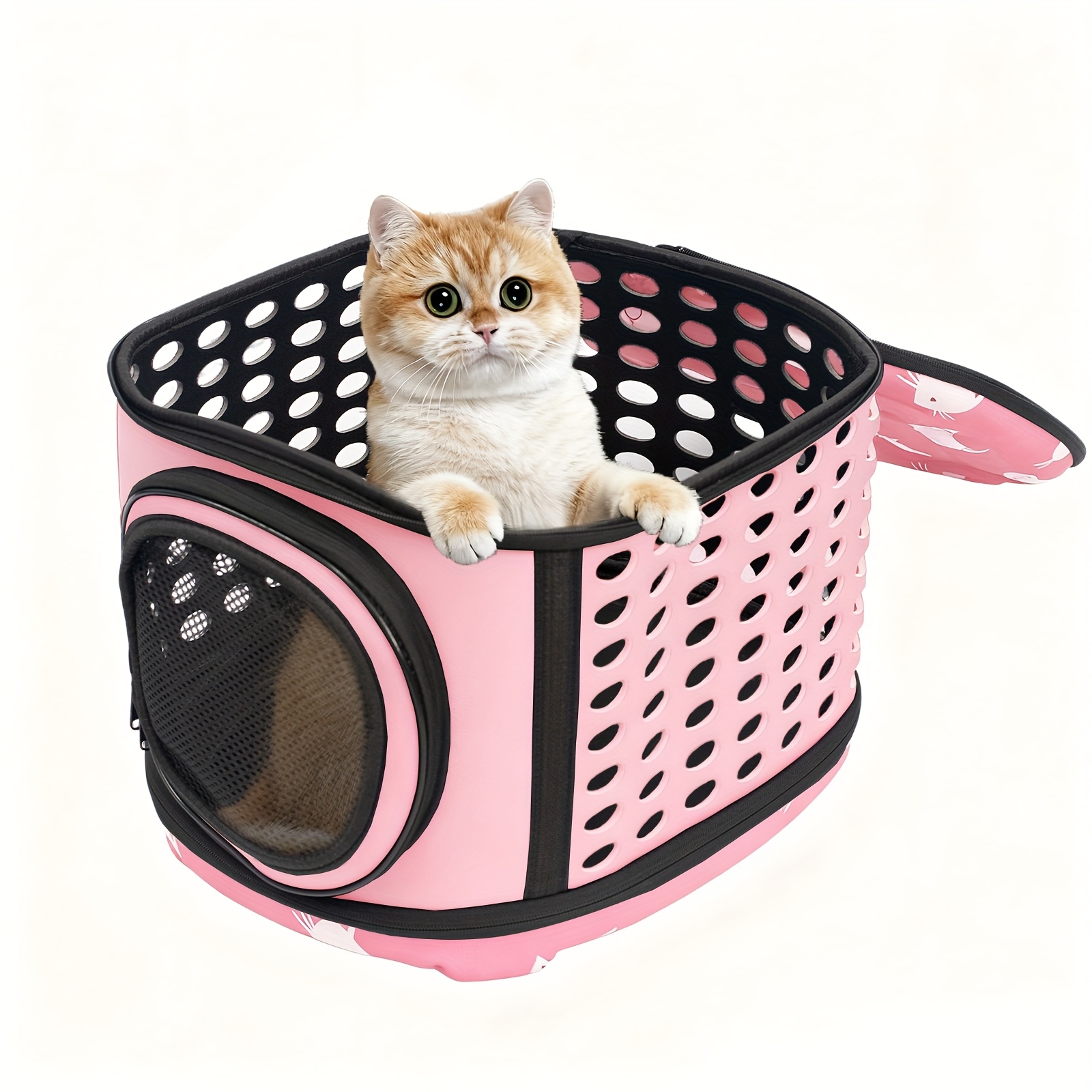Image of Travel Carrier For Pets, Suitable For Cats And Dogs, Designed For Outdoor Use. This Portable And Ventilated Tote Bag Can Hold Pets Weighing Up To 22 . It Features A Non-slip Base, Zipper Closure