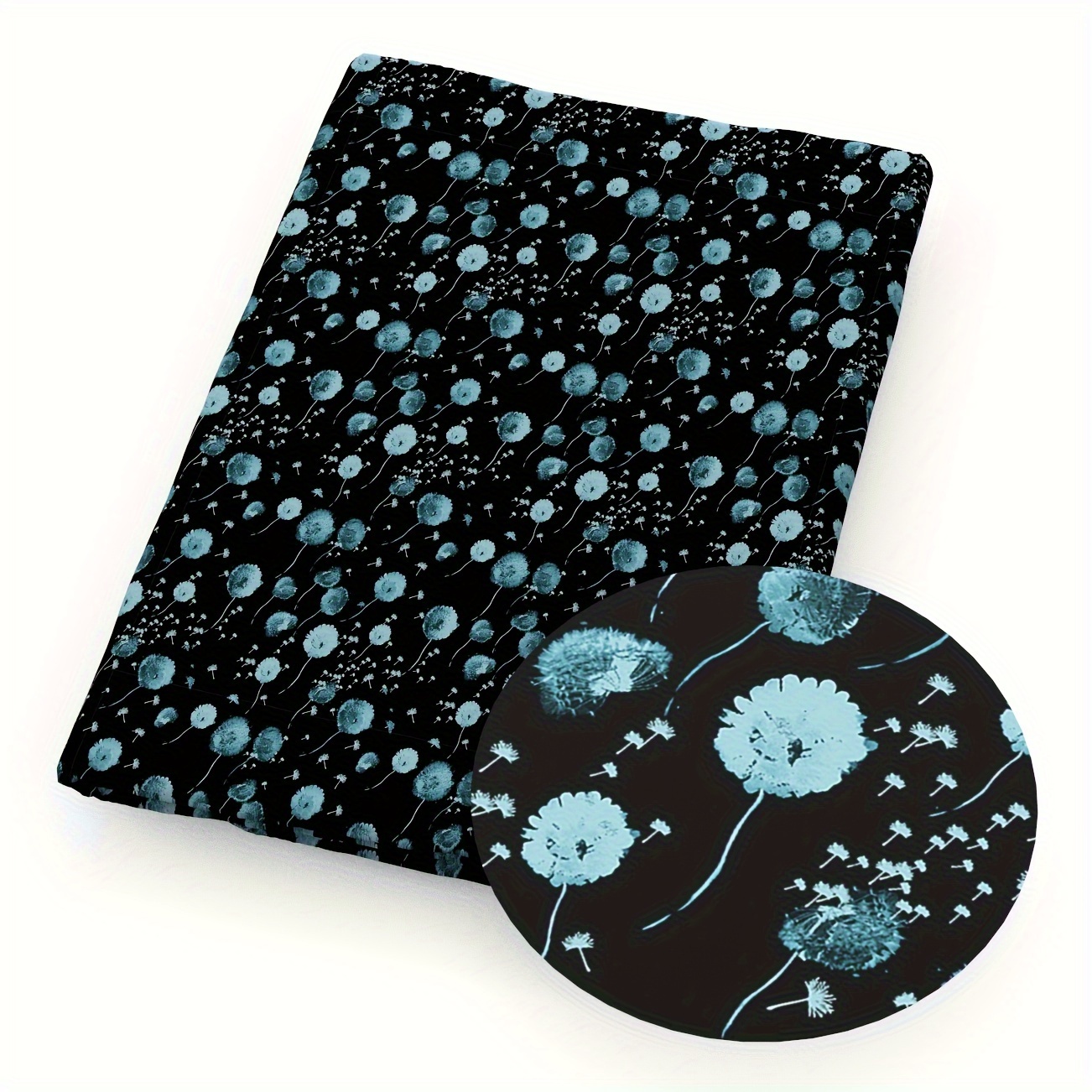 1pc Polyester Fabric Measuring 57x19.68 Inches (145x50 Cm) Featuring Dandelion And Rose Flower Designs, Suitable For Sewing Clothing, Crafts, And Home Textiles