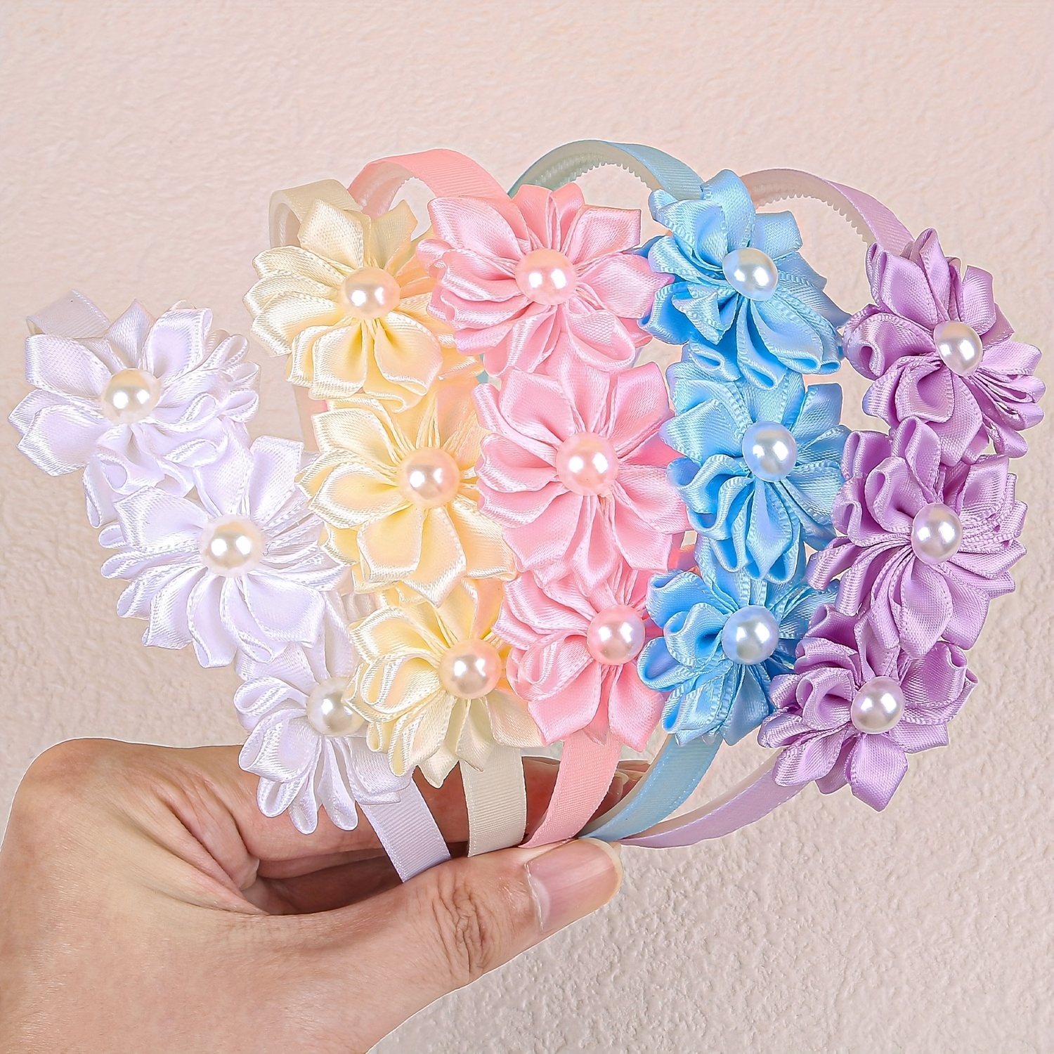 TEMU Multi-petal With Hairband, 5pcs Multicolor Set