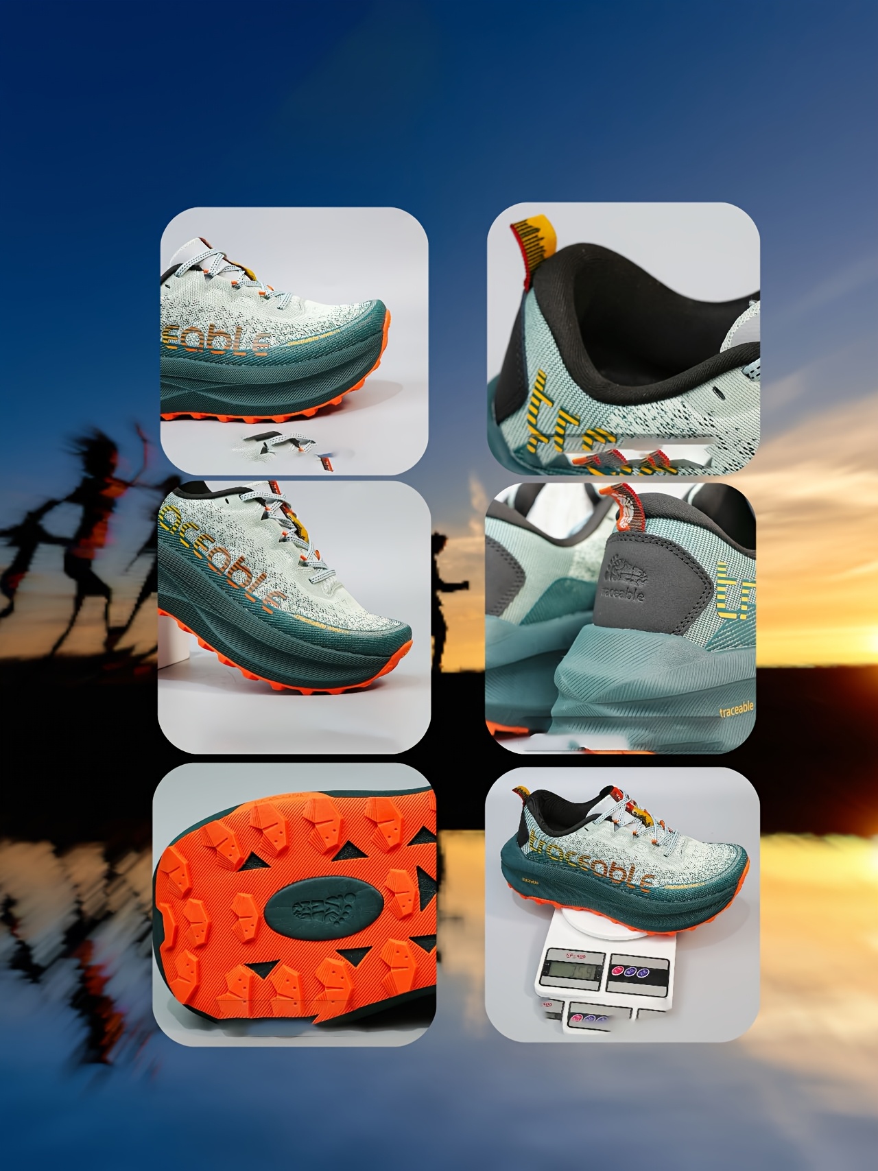 Sneakers, Men's Outdoor Shoes, Lightweight and Comfortable Trail Running Shoes, Anti-Slip Shock-Absorbing Casual Shoes, Fashionable Sports Running Shoes for Men