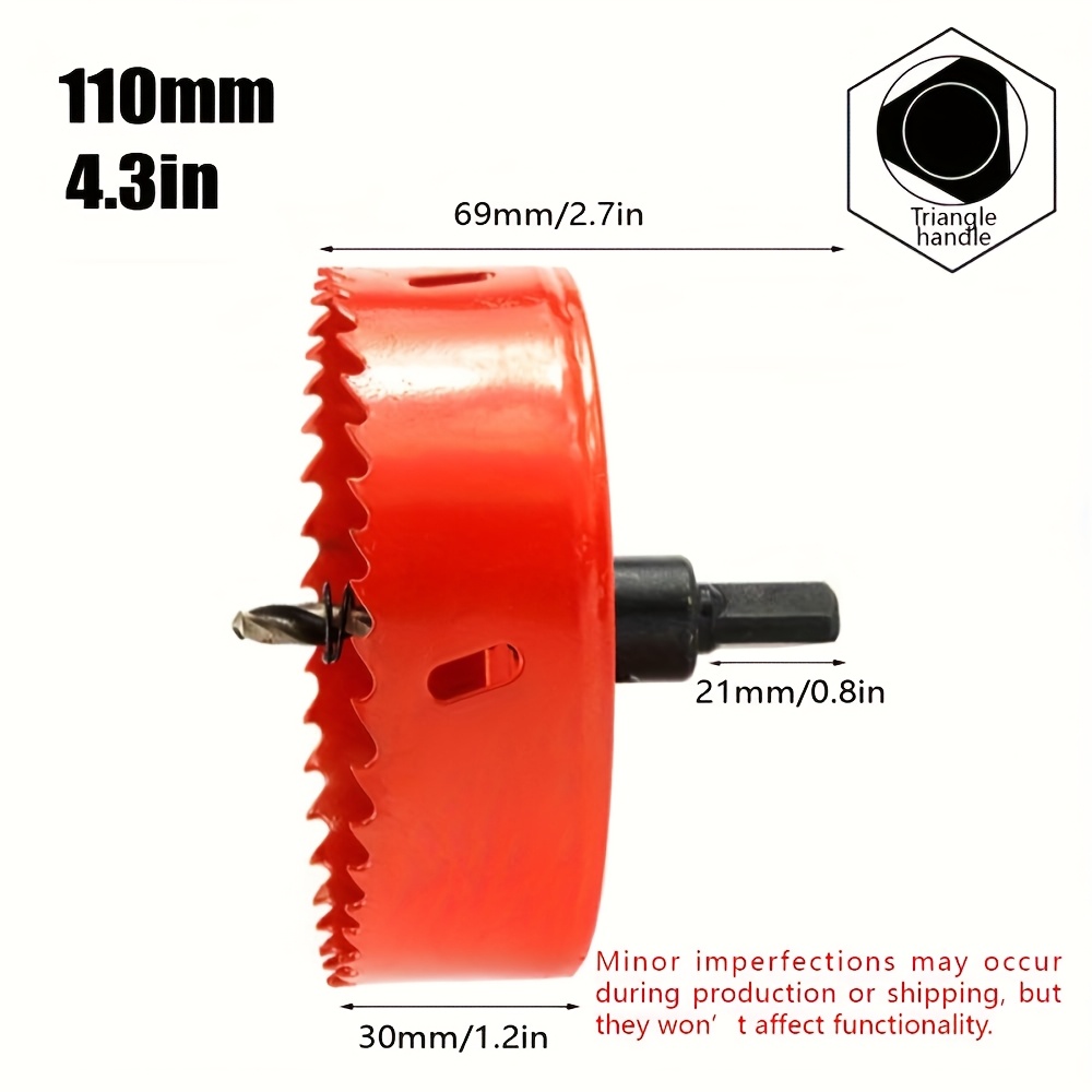 Metal 60-110mm Large Size Hole Cutter, A Sharp And Durable Suitable For Drilling Through Boards, Plastic Pipes, Wood, Fiberboard, And Soft Metals
