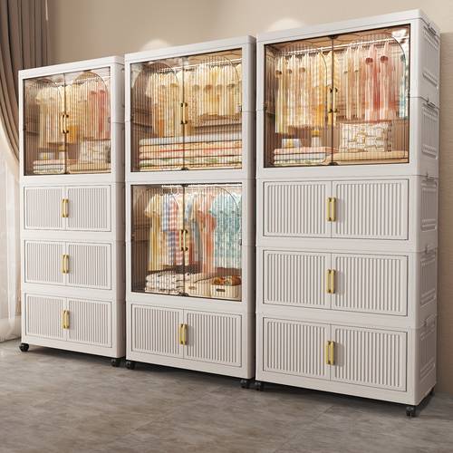 item picture 2 3 4 5portable hallway storage cabinet large capacity foldable storage cabinet with wheels stackable plastic storage cabinet with lid bedroom clothing storage cabinet used for storing and organizing clothes quilts towels pillows blankets