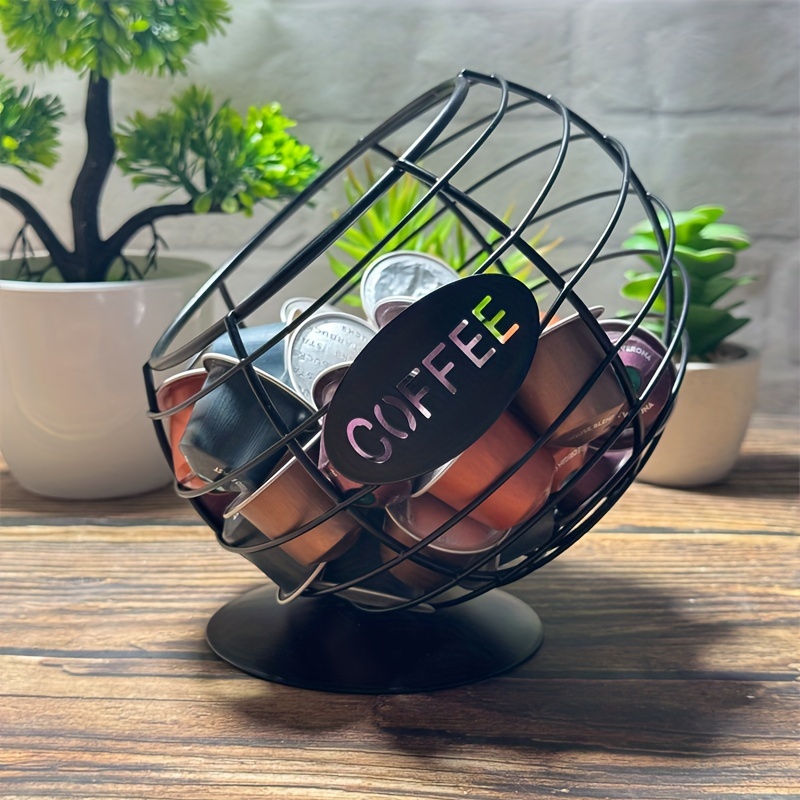 

Modern Pod Storage Basket, Hollow-out Design, Aesthetic Visual , Ideal For Coffee Bar , Home & Kitchen Decor, Coffee Bar Accessories