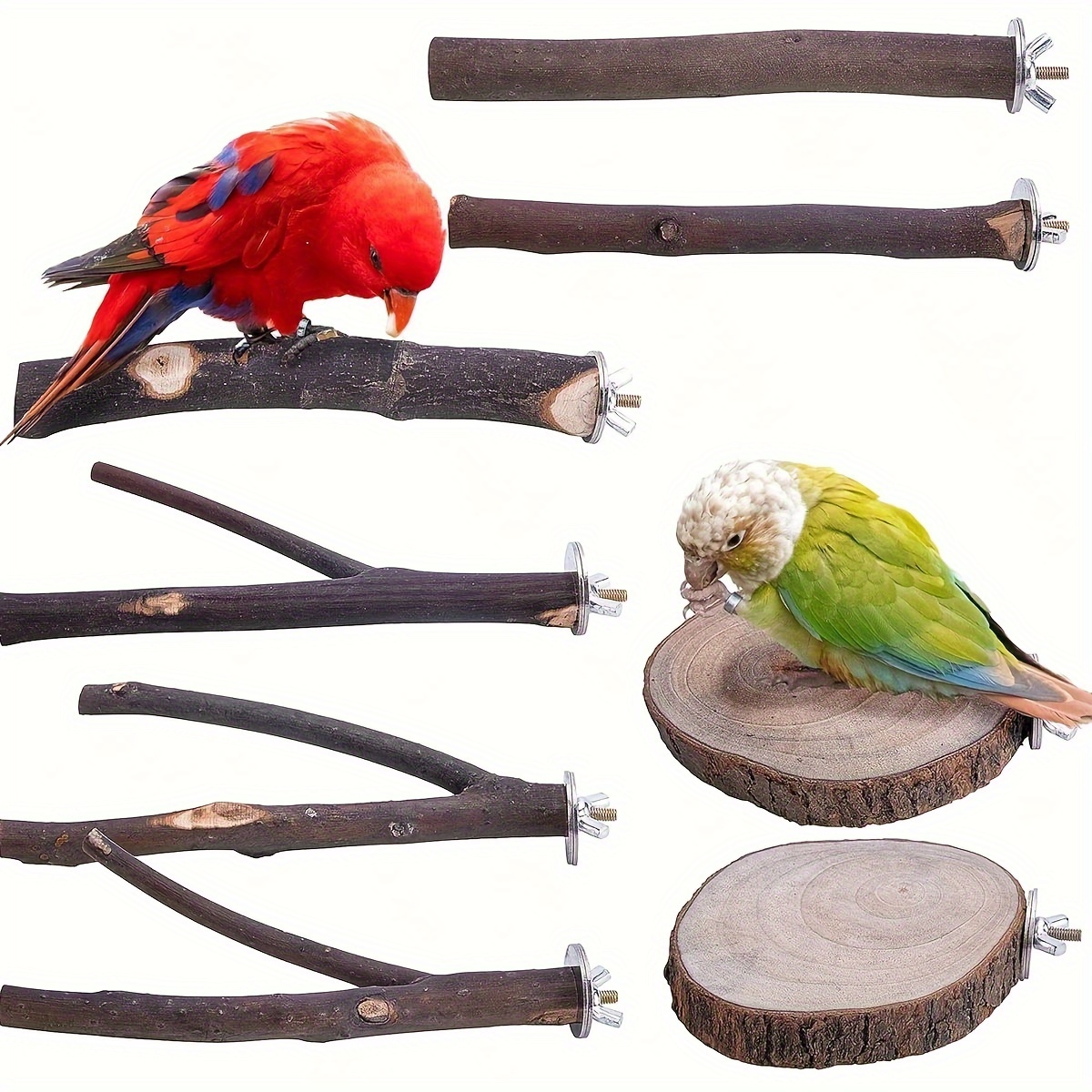 Pepper Wood Parrot Stand Stick Bird Grinding Claw Perch - Temu Australia