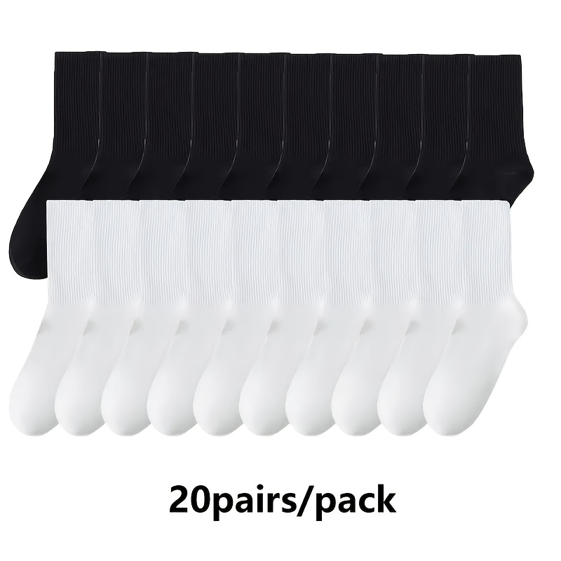 

Lot Double de 5/10/20 Chaussettes Mi-Longues pour Hommes et Femmes, Adaptées à Toutes les , Douces et Confortables