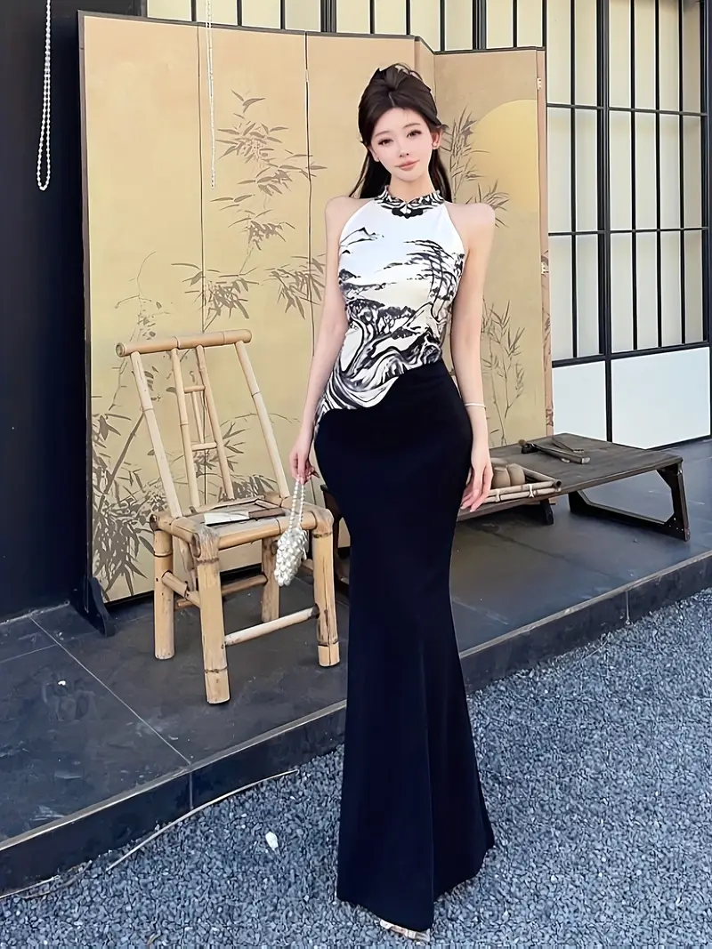 new chinese style hand painted vintage qipao dress women - Temu new chinese style hand painted vintage qipao dress women - Temu
