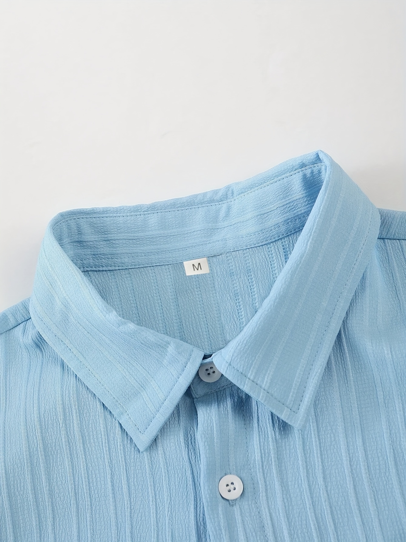 Men's Striped Casual Short-Sleeve Shirt + Casual Drawstring Lined Long Pants 2pcs Set with Elastic Waistband for Holiday Leisure Outings