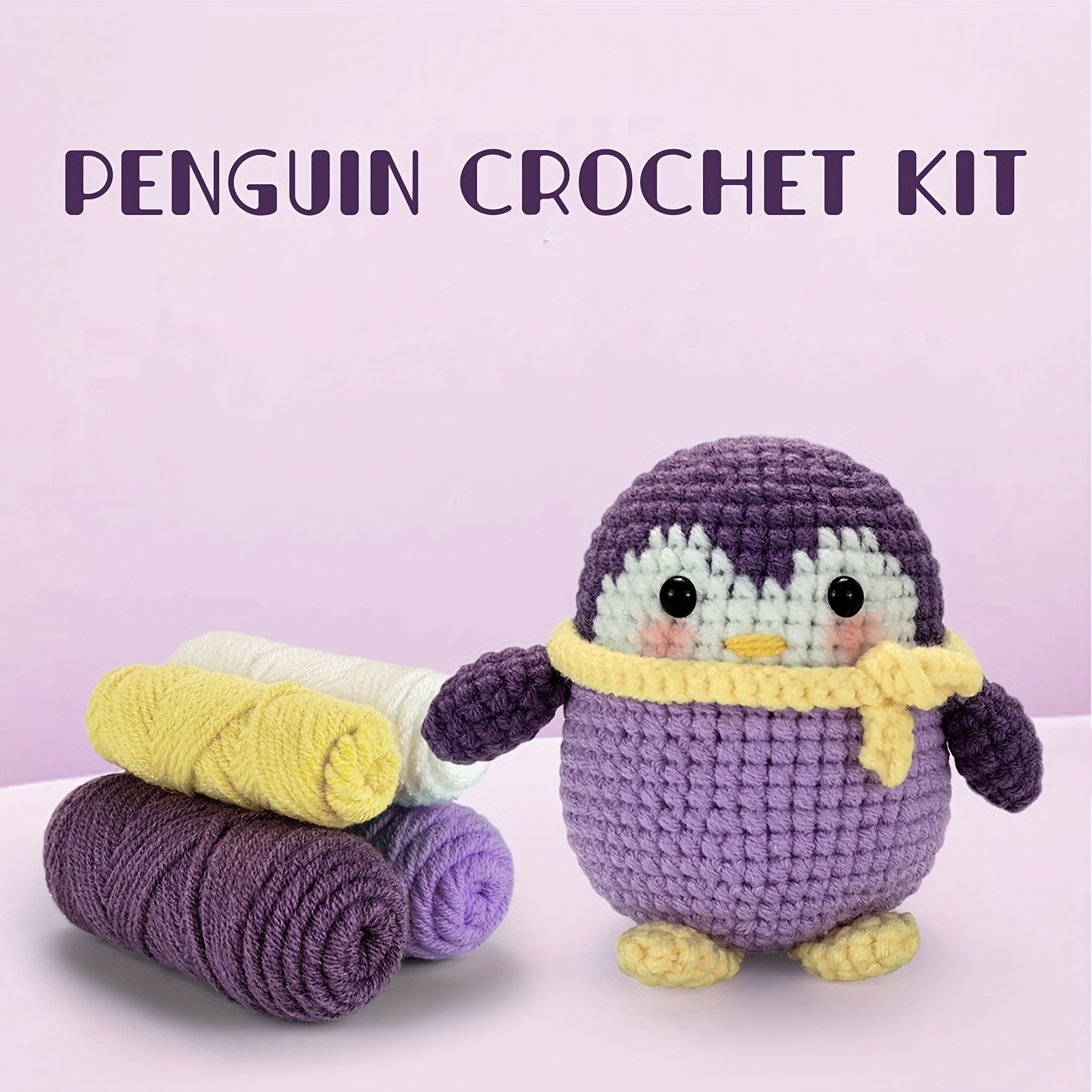 Crochet Kit For Beginners, Cute Penguin Plush Toy Gift Set With Full  Material Kit, Video Tutorial, English Instruction, Crochet Hook, Stitch  Marker, Sewing Needle, - Stuffed Cartoon Penguin