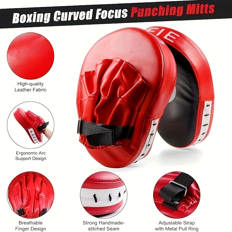 2-in-1 Boxing Equipment, Kids Boxing Gloves And Punching Mitts Set Karate Mitts Pad for Beginners Child Boxing Gloves for Muay Thai, Taekwondo, MMA Training