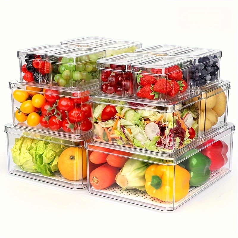 

14 Organizer , Clear Refrigerator Organizing , Refrigerator Organizer And Set, Bpa-free Containers For , , , Produce,