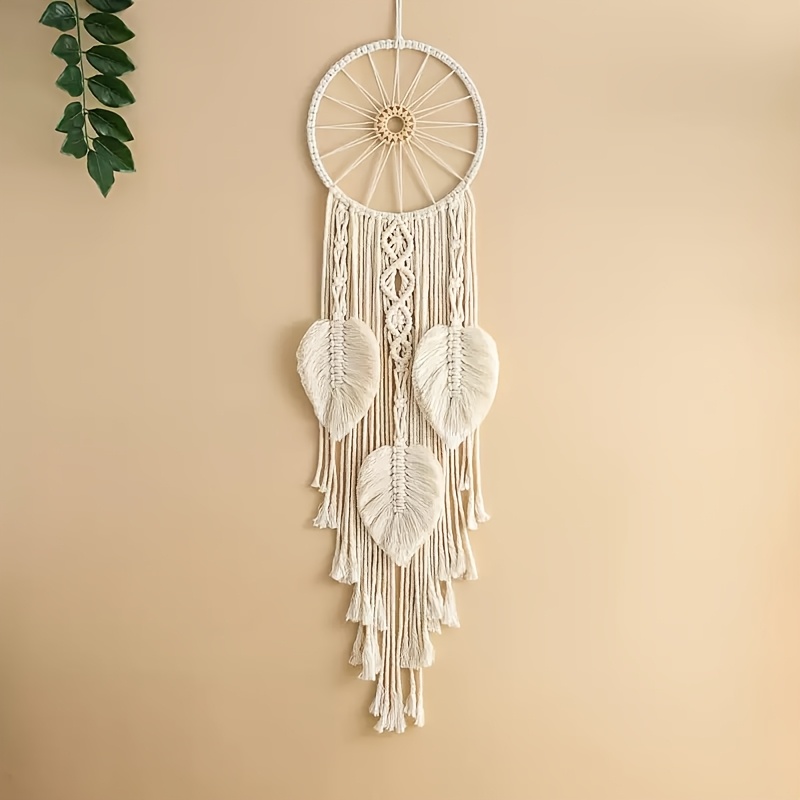 Nordic Style Hand-woven Tapestry Bohemian Leaf Wall Hanging For Bedroom, Entryway, , Or Bedside Ethnic Decor