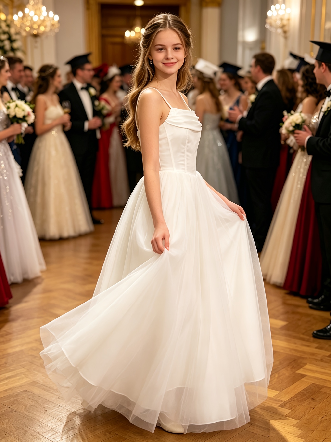 teen graduation dress Kiara Short White Ruffled Party White / XSmall lace up back or zipper back are all available White Short Graduation Dress Homecoming