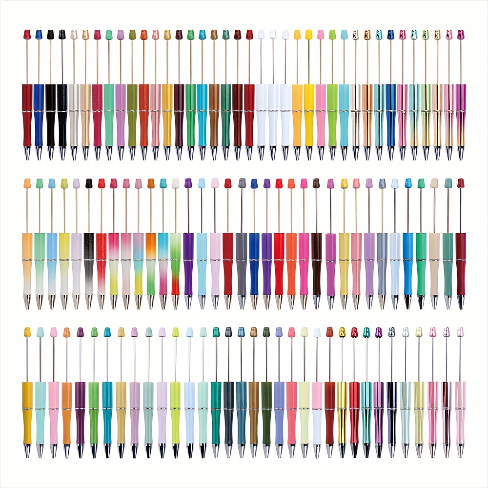 45-piece Random Multicolor Beadable Ballpoint Pen With Focus Beads For Diy