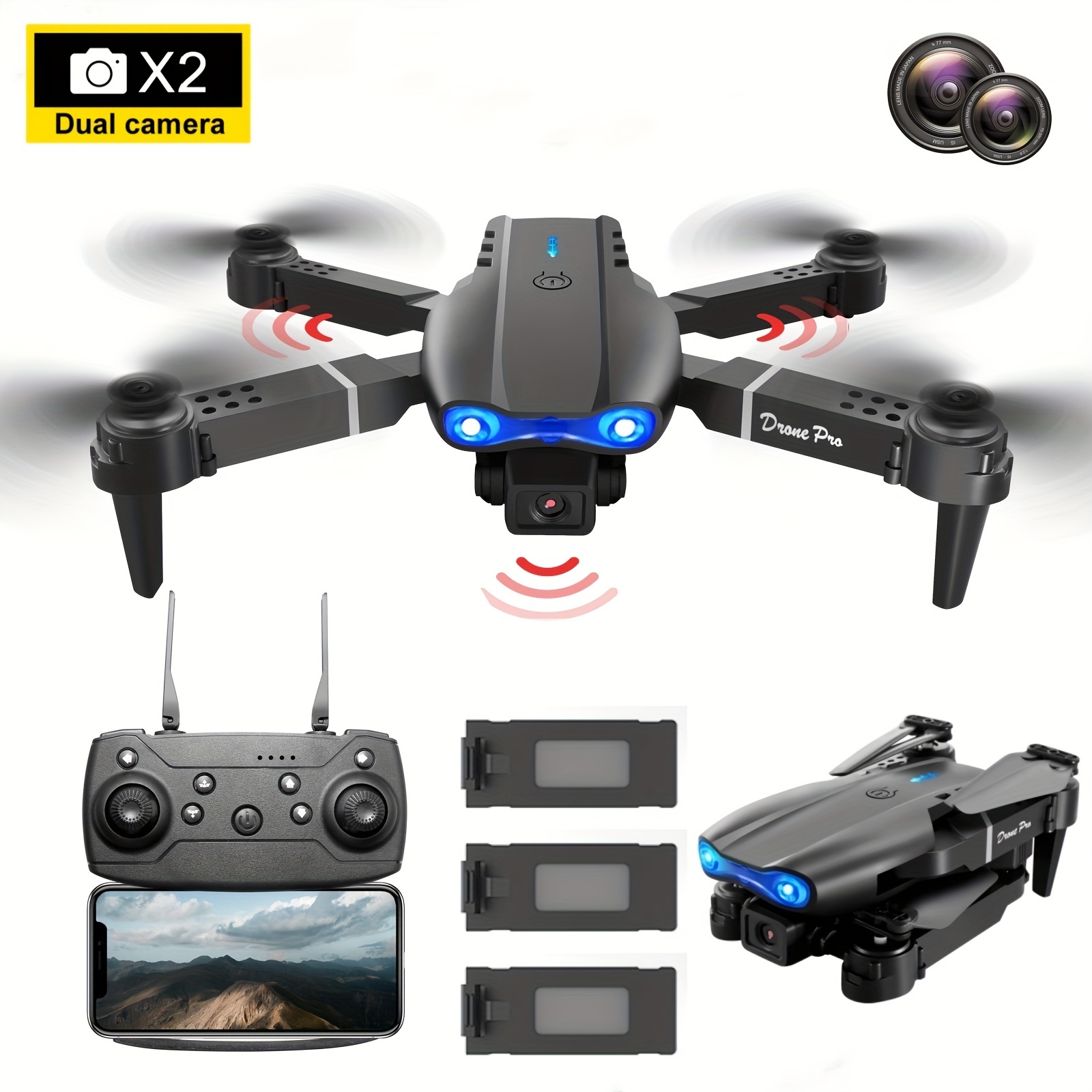 Drone avec caméra 4K Wifi FPV Drone Mini quadricoptère pliable pour enfants  avec contrôle du capteur de gravité Mode sans tête Fonction geste photo  vidéo : : Jeux et Jouets
